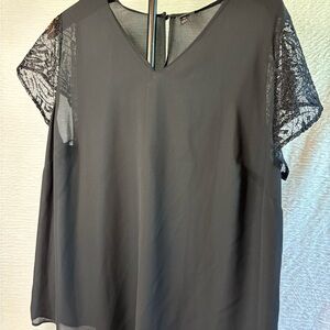 Worthington Black Lace Sleeve Blouse Size 1x